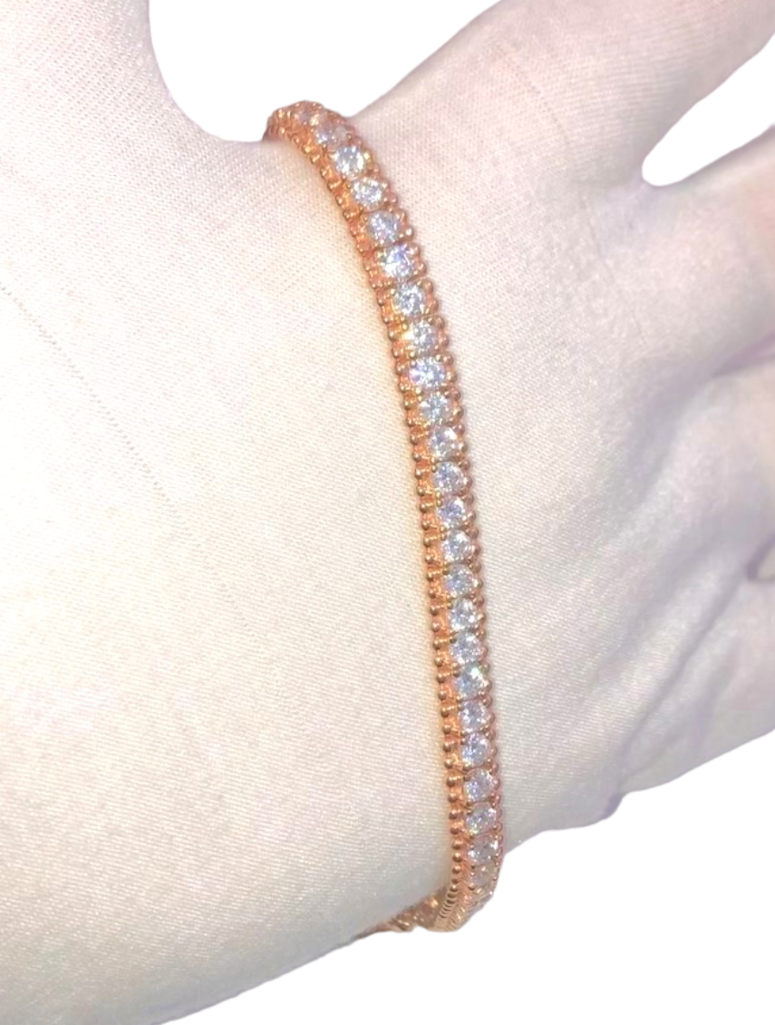 Beaded “Diamond” Tennis Bracelets (4 colors!)