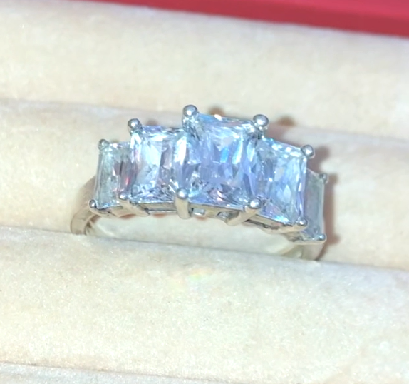 5 Stone Baguette Cut "Diamond" Ring
