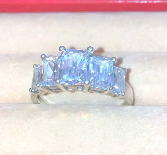 5 Stone Baguette Cut "Diamond" Ring