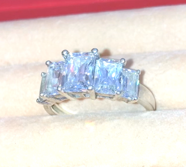 5 Stone Baguette Cut "Diamond" Ring