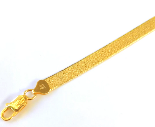 Gold Plated Engraved Herringbone Bracelet