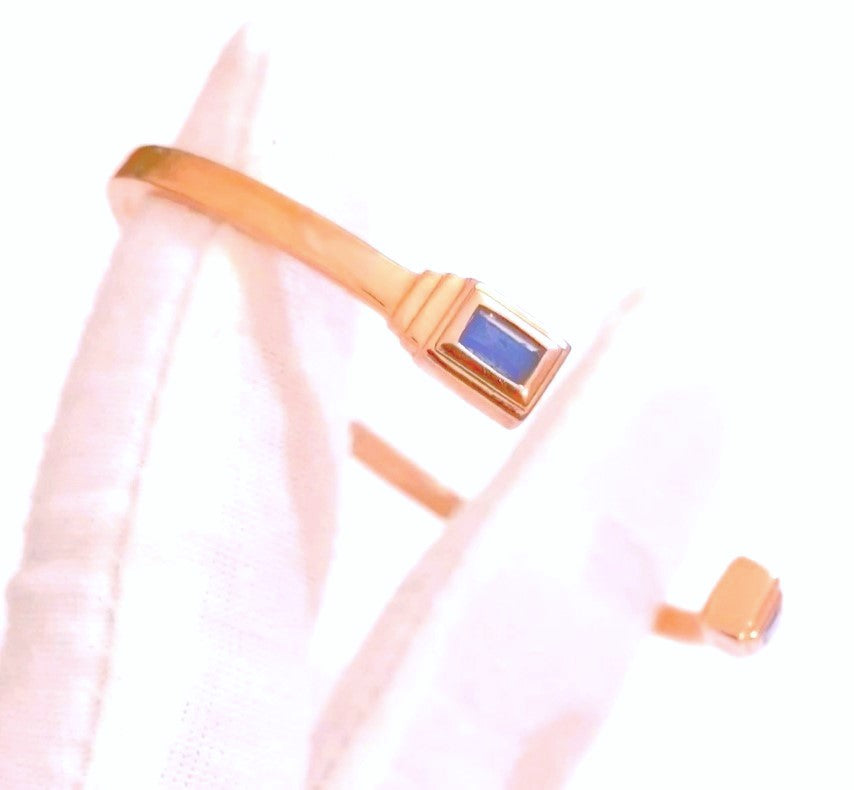 Monica Vinader Rose Gold Plated Bangle with Labradorite Accents