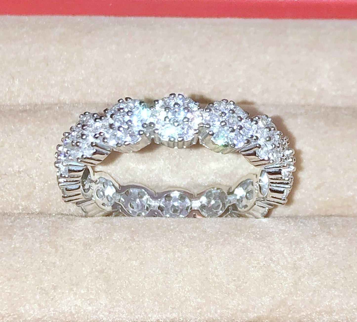"Diamond" Halo Cluster Eternity Ring