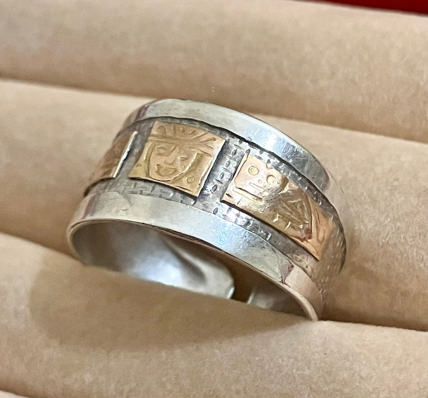 Ancient Symbol Ring with 18k Gold