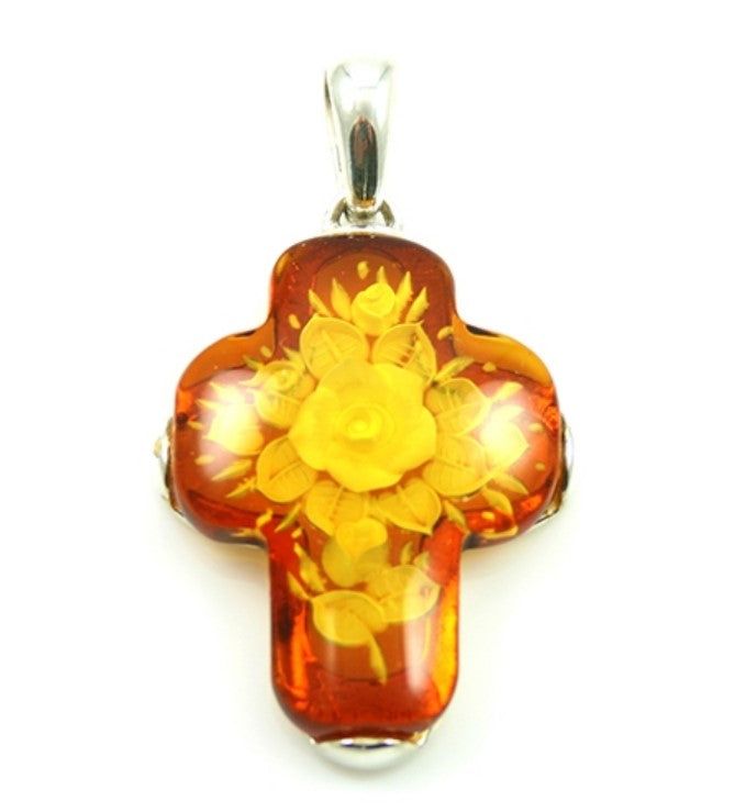 Floral Amber Cross