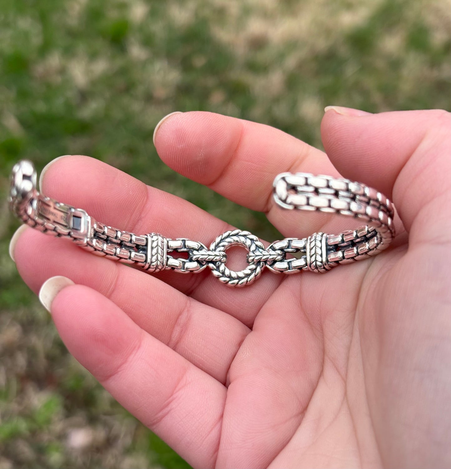 JAI by John Hardy Braided Halo in Box Chain Style Hinged Cuff