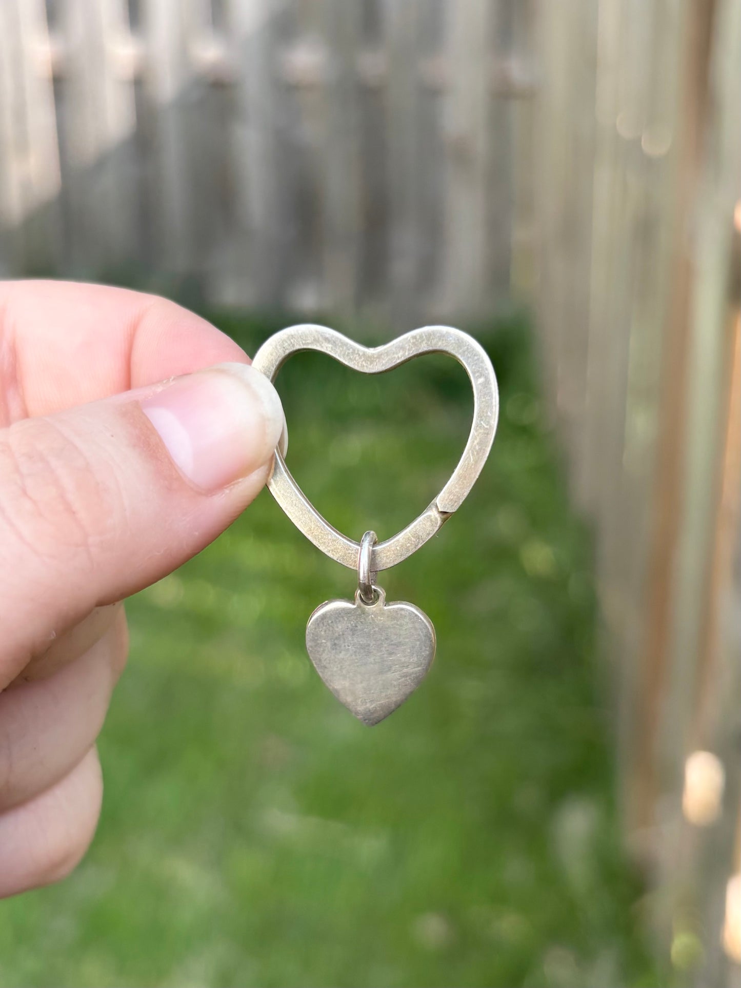 Tiffany & Co. Sterling Silver Heart Key Ring with Heart Charm