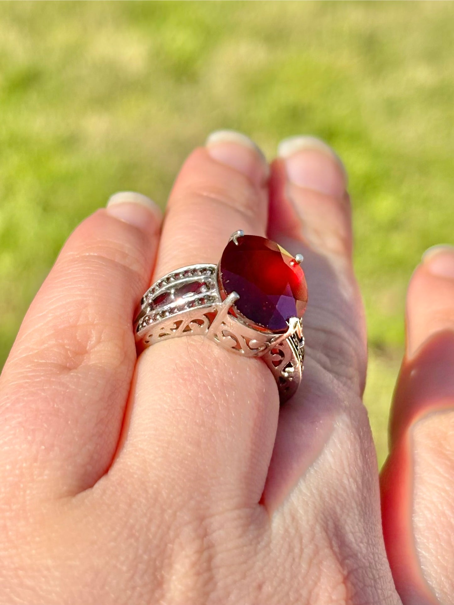 Hessonite Garnet Ring