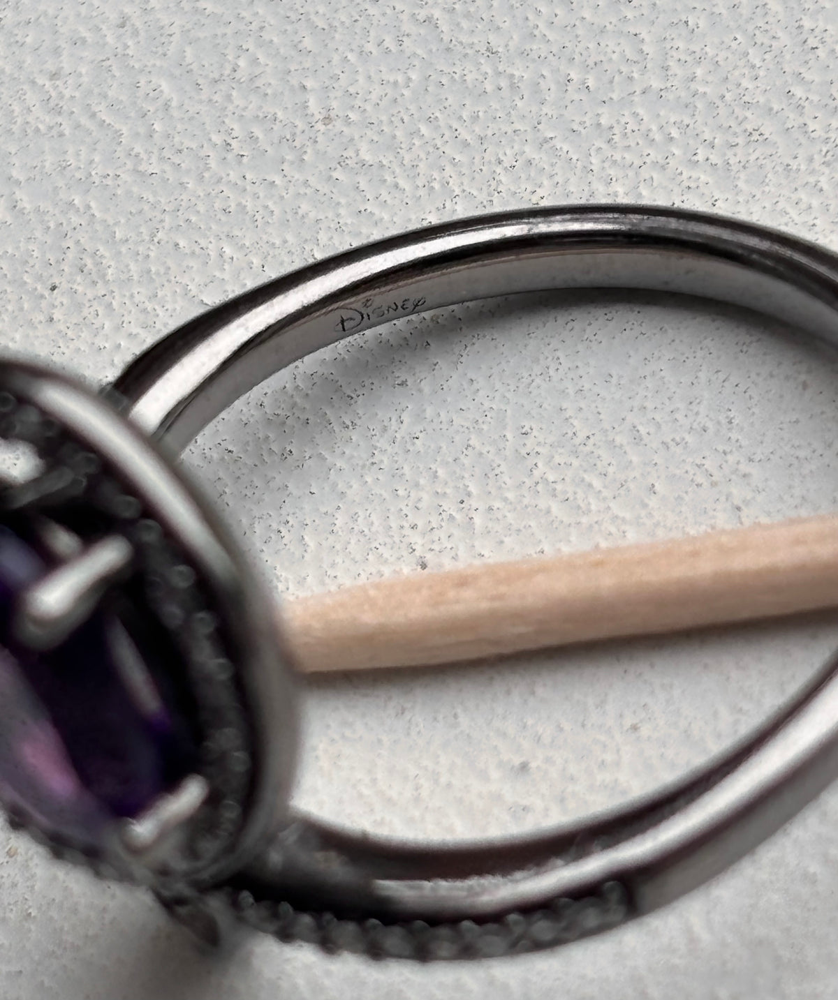 Enchanted Disney Ursula Amethyst 1/5ctw Diamond Sterling Silver Ring