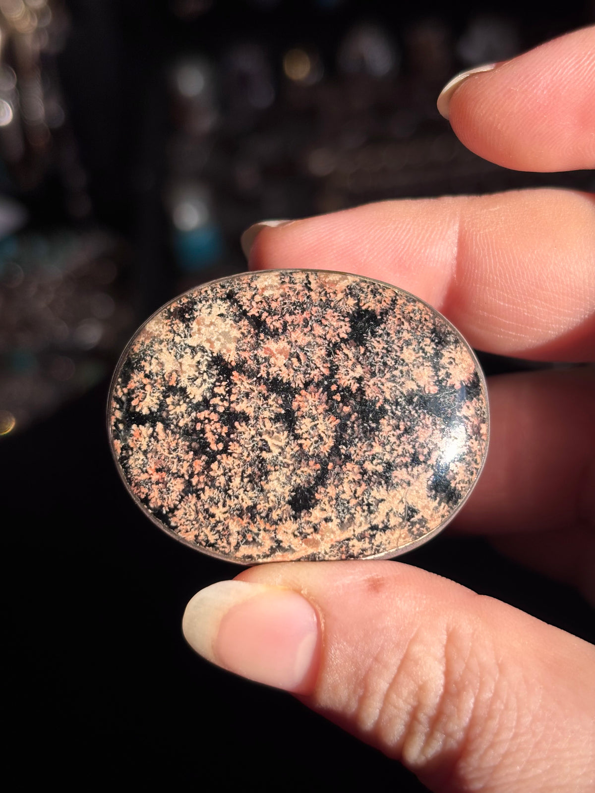 Vintage Taxco Mexico Sterling Silver Starry Night Obsidian Trinket Box