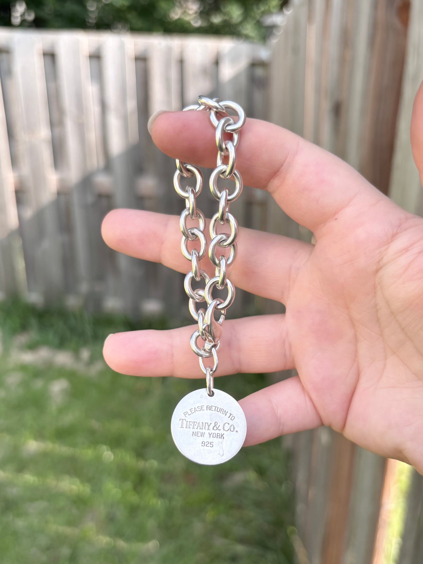 Vintage Tiffany & Co. Sterling Silver Please Return to Tiffany Circle Tag Bracelet — Engraved