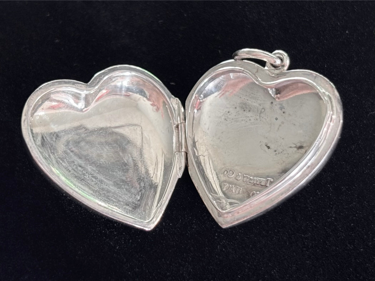 Tiffany & Co. Sterling Silver Sweet 16 Engraved Heart Locket Pendant
