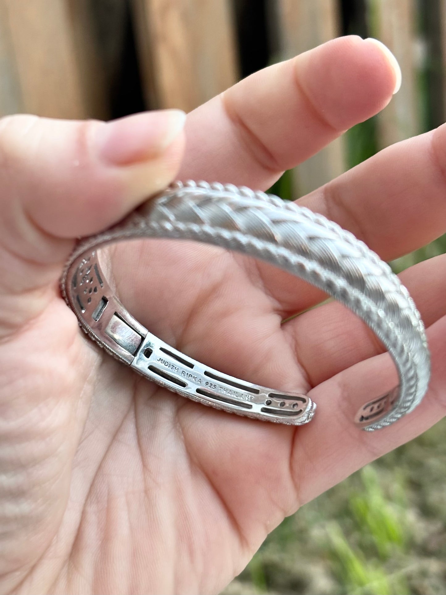 Judith Ripka Braided Design Hinge Bangle