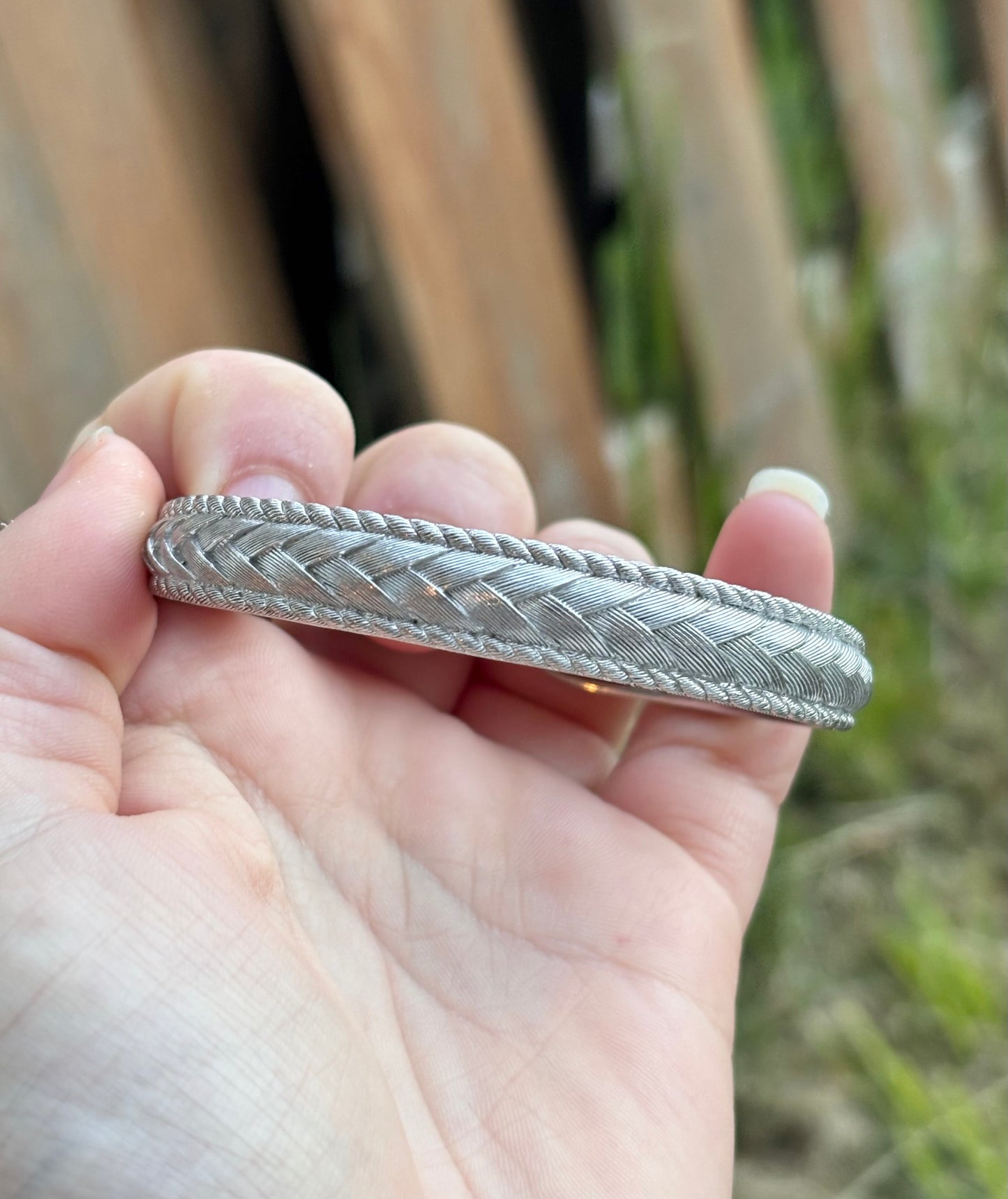 Judith Ripka Braided Design Hinge Bangle