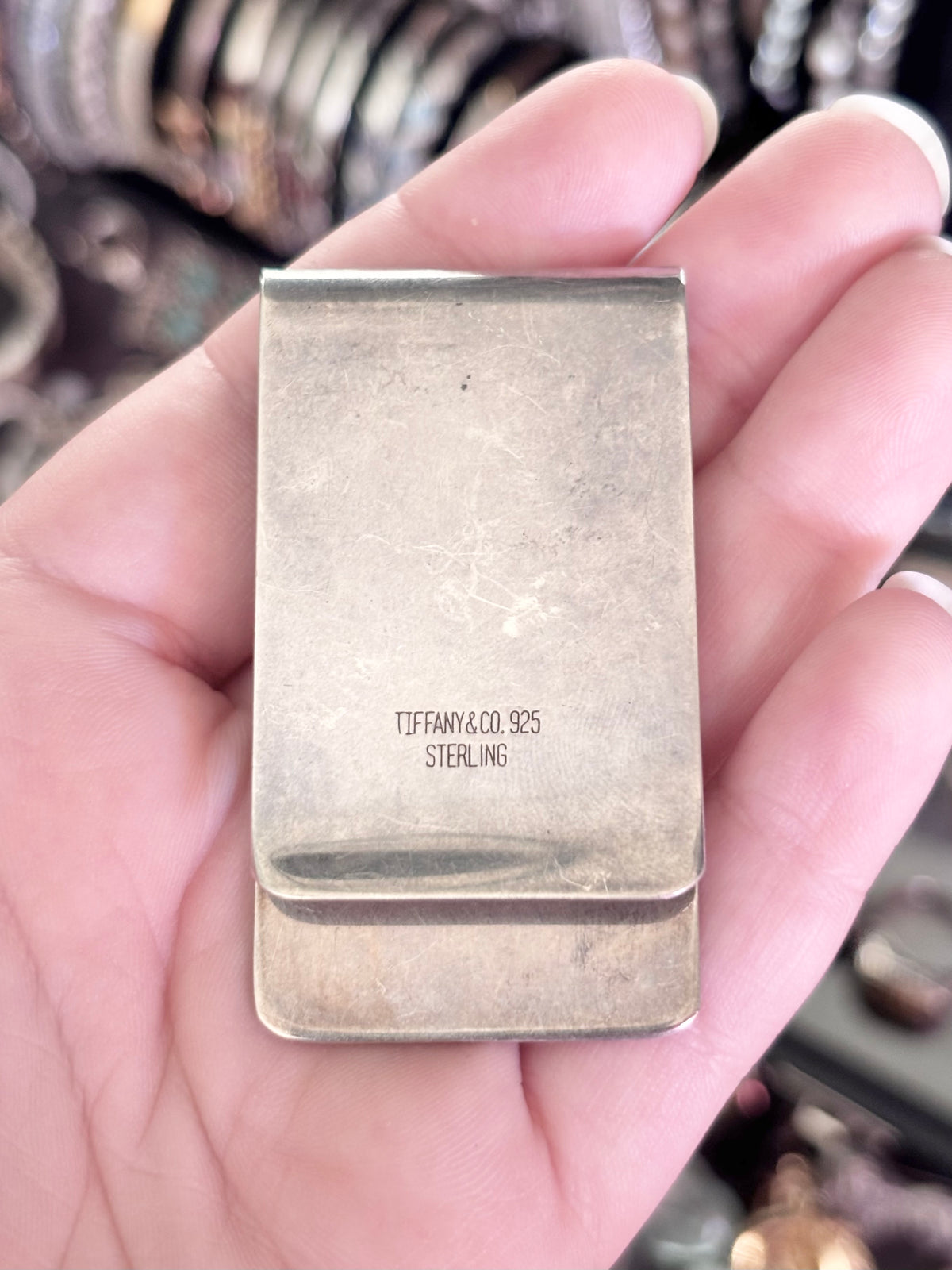 Tiffany & Co. Sterling Silver Engraved CMR Monogram Money Clip