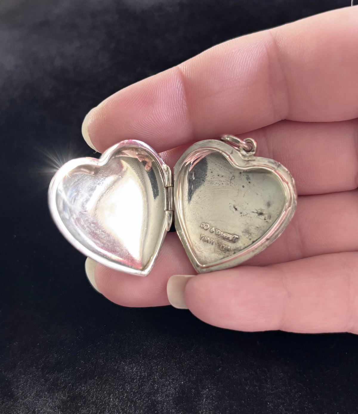Tiffany & Co. Sterling Silver Sweet 16 Engraved Heart Locket Pendant