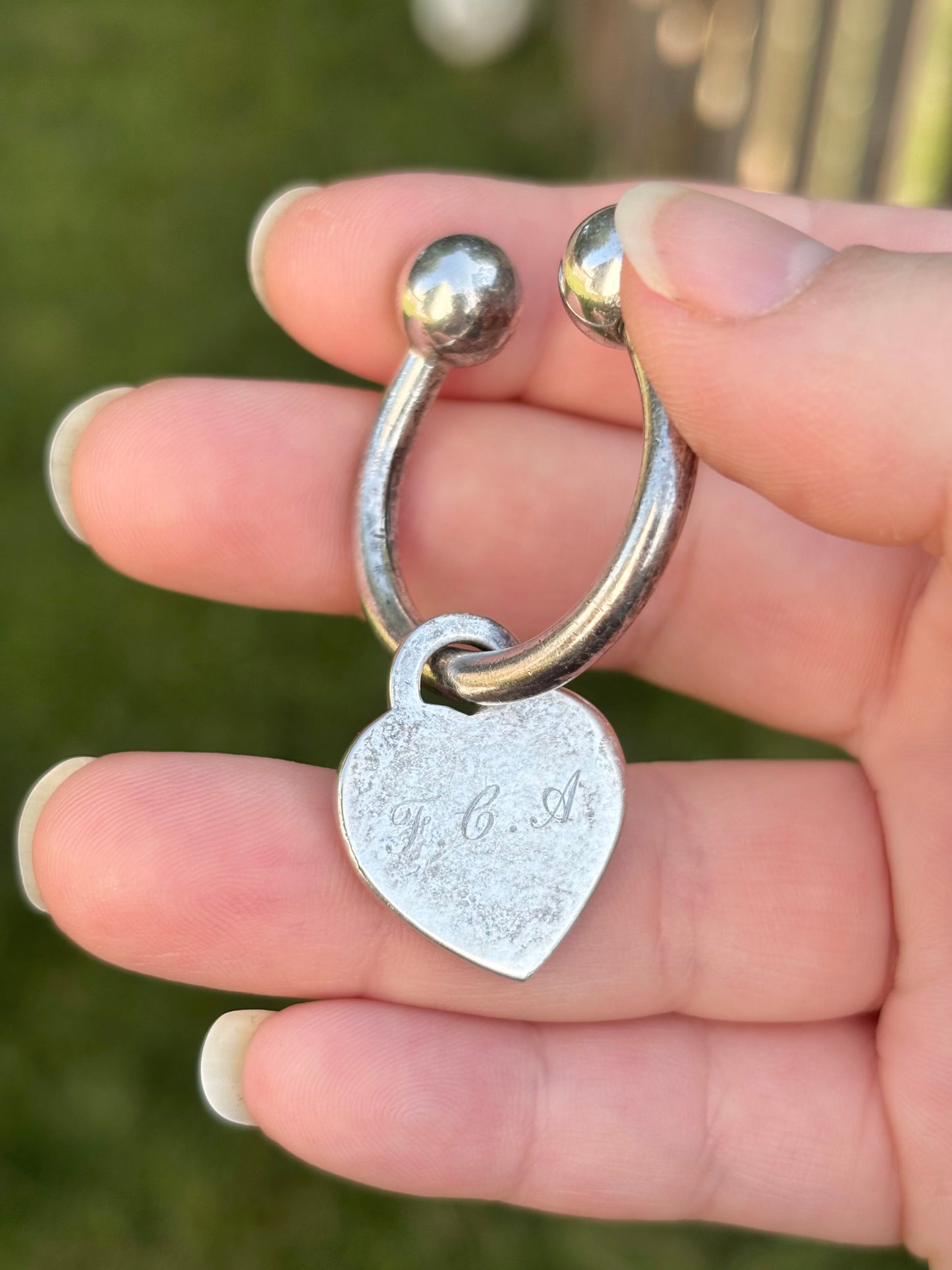 Tiffany & Co. Sterling Silver Heart Key Ring Keychain
