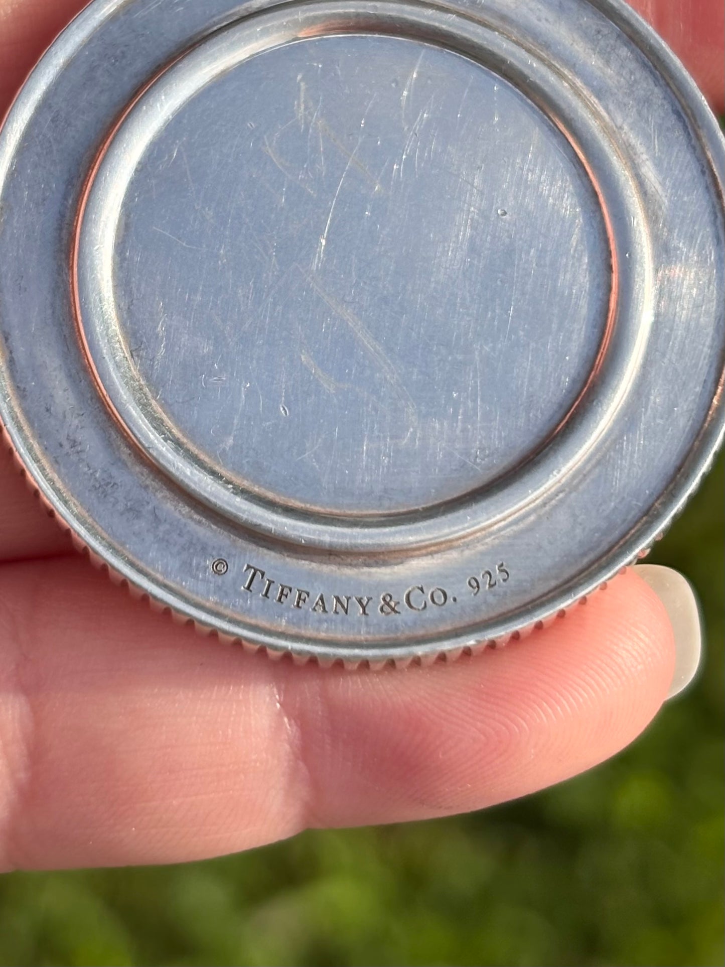 Tiffany & Co. Sterling Silver “Dealer” Poker Chip Button Converted Pendant