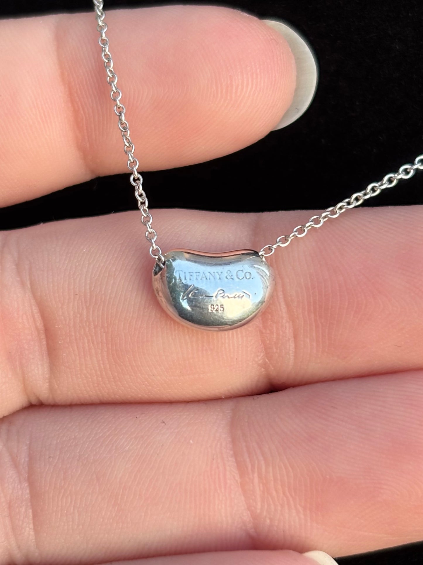 Vintage Tiffany & Co. Sterling Silver Elsa Peretti Bean Pendant Necklace