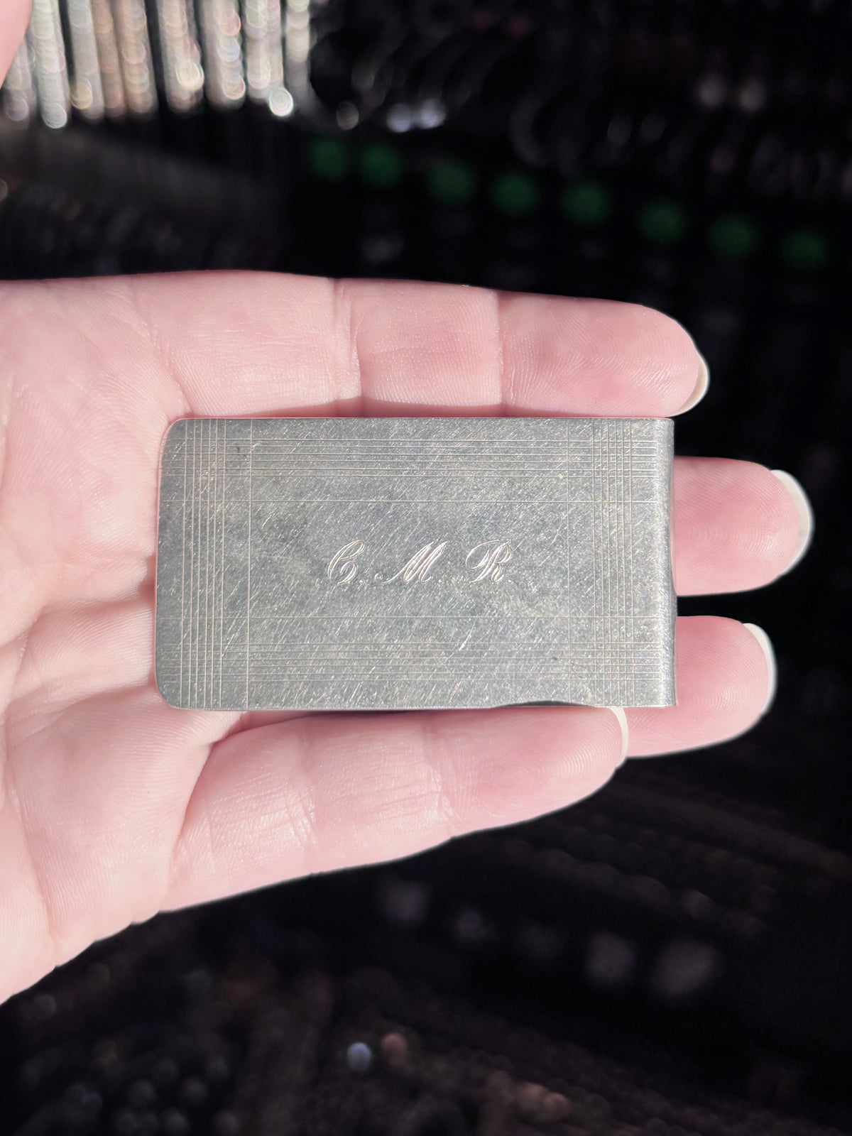 Tiffany & Co. Sterling Silver Engraved CMR Monogram Money Clip