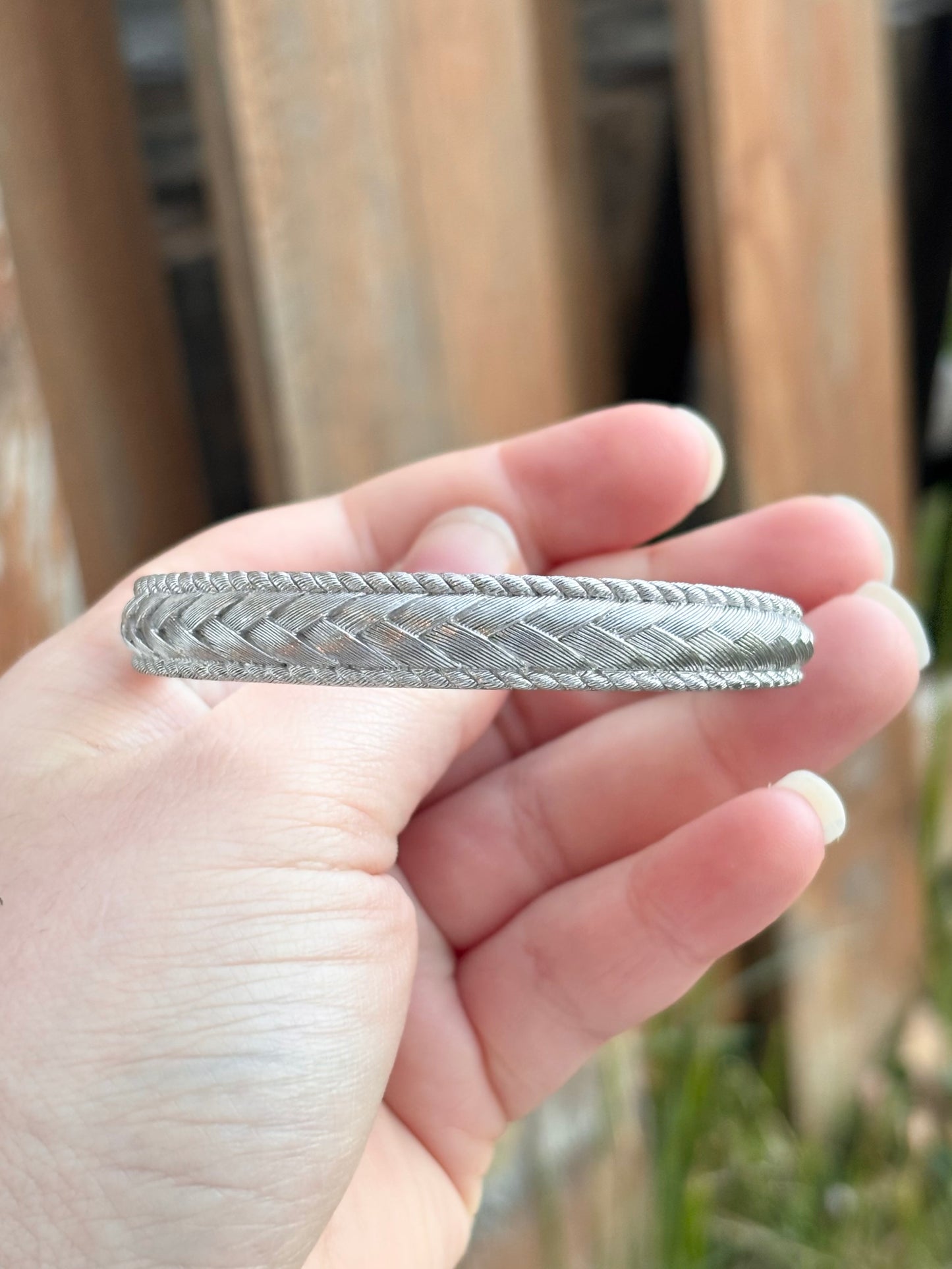 Judith Ripka Braided Design Hinge Bangle