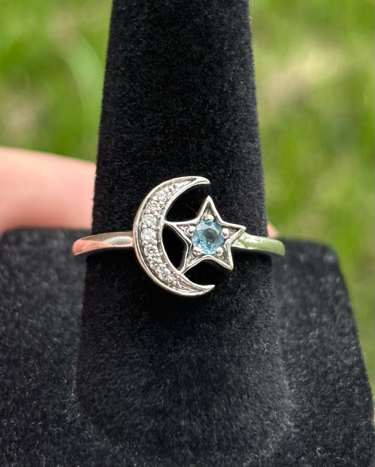 Enchanted Disney Jasmine Blue Topaz Diamond Sterling Silver Ring