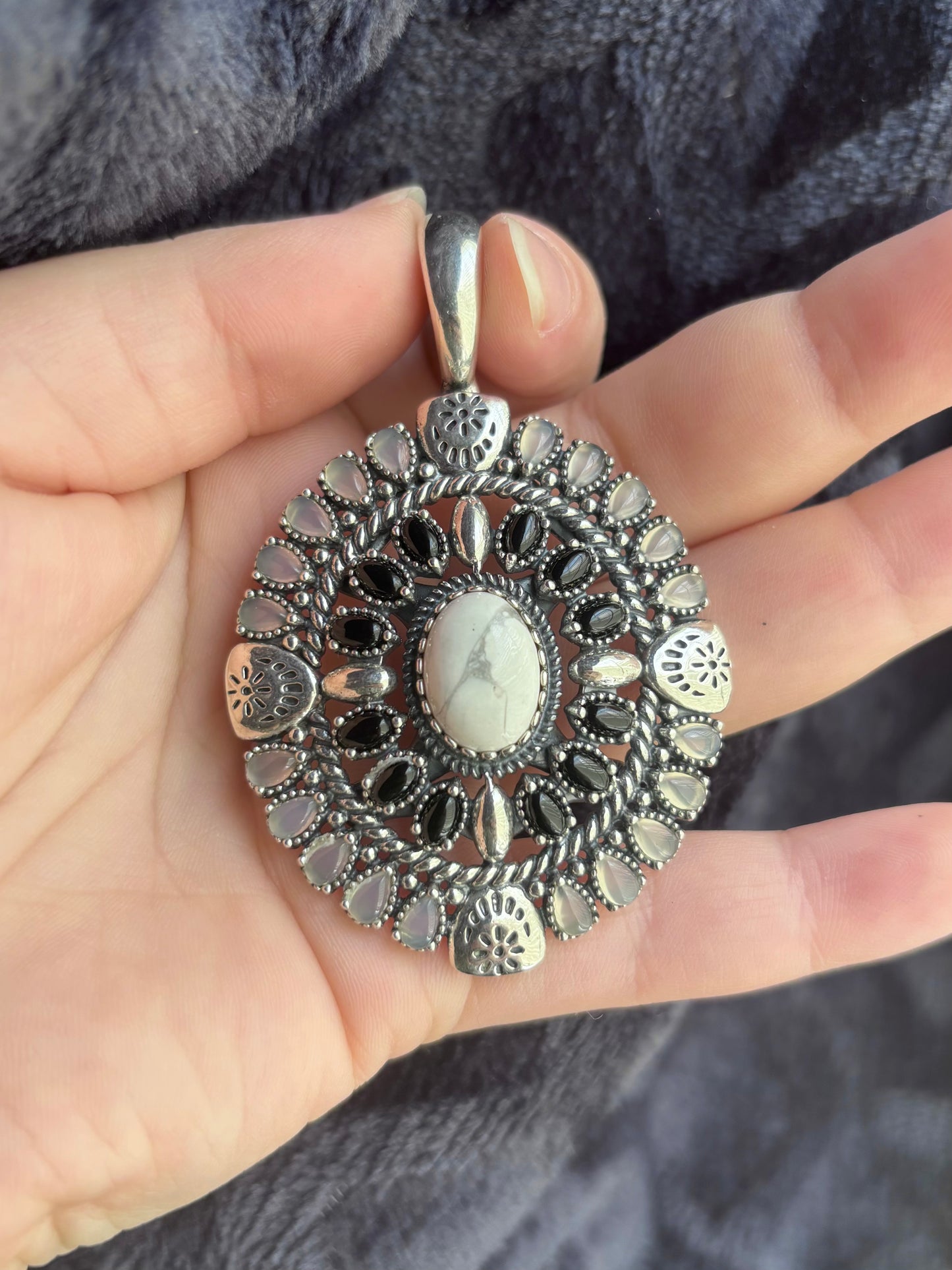 Multi-Gemstone Navajo Style Pendant
