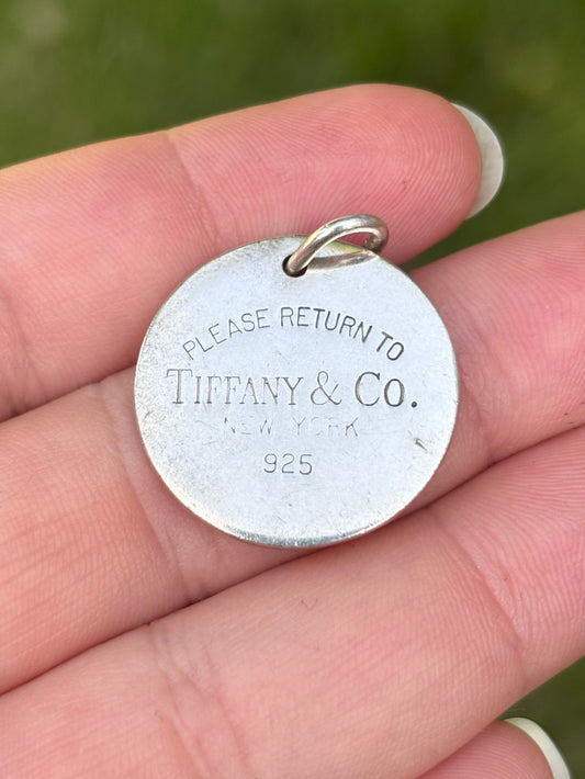 Tiffany & Co. Sterling Silver Please Return to Tiffany Circle Tag Charm