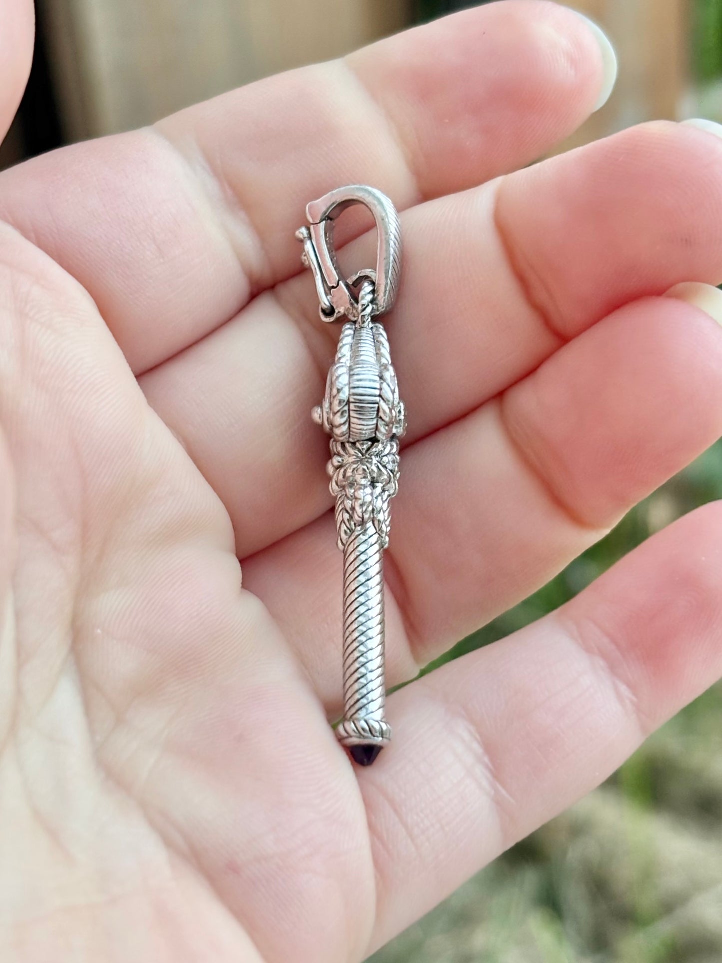 Judith Ripka Key Pendant with Amethyst Accent