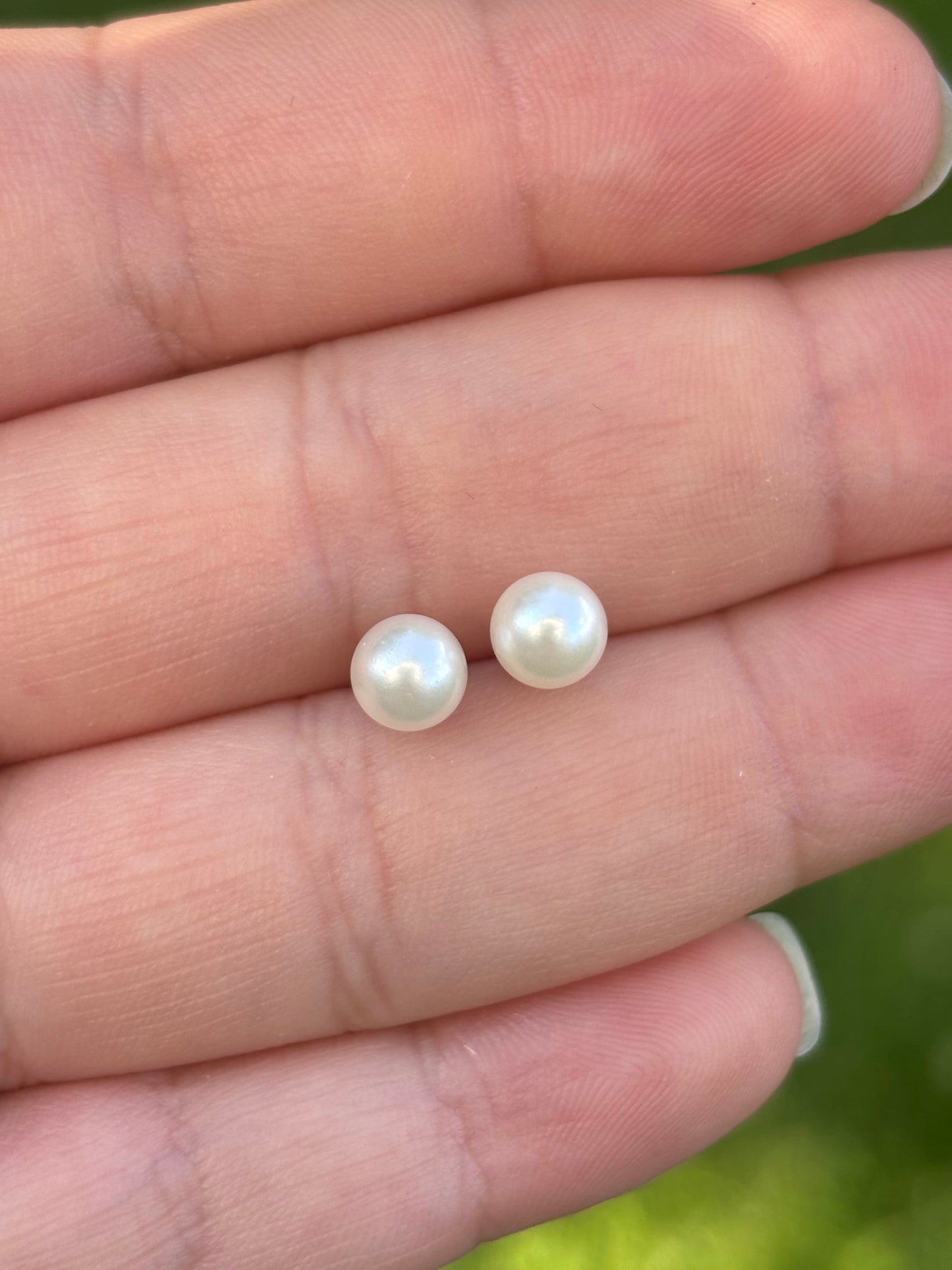 14K Yellow Gold Freshwater Pearl Stud Earrings
