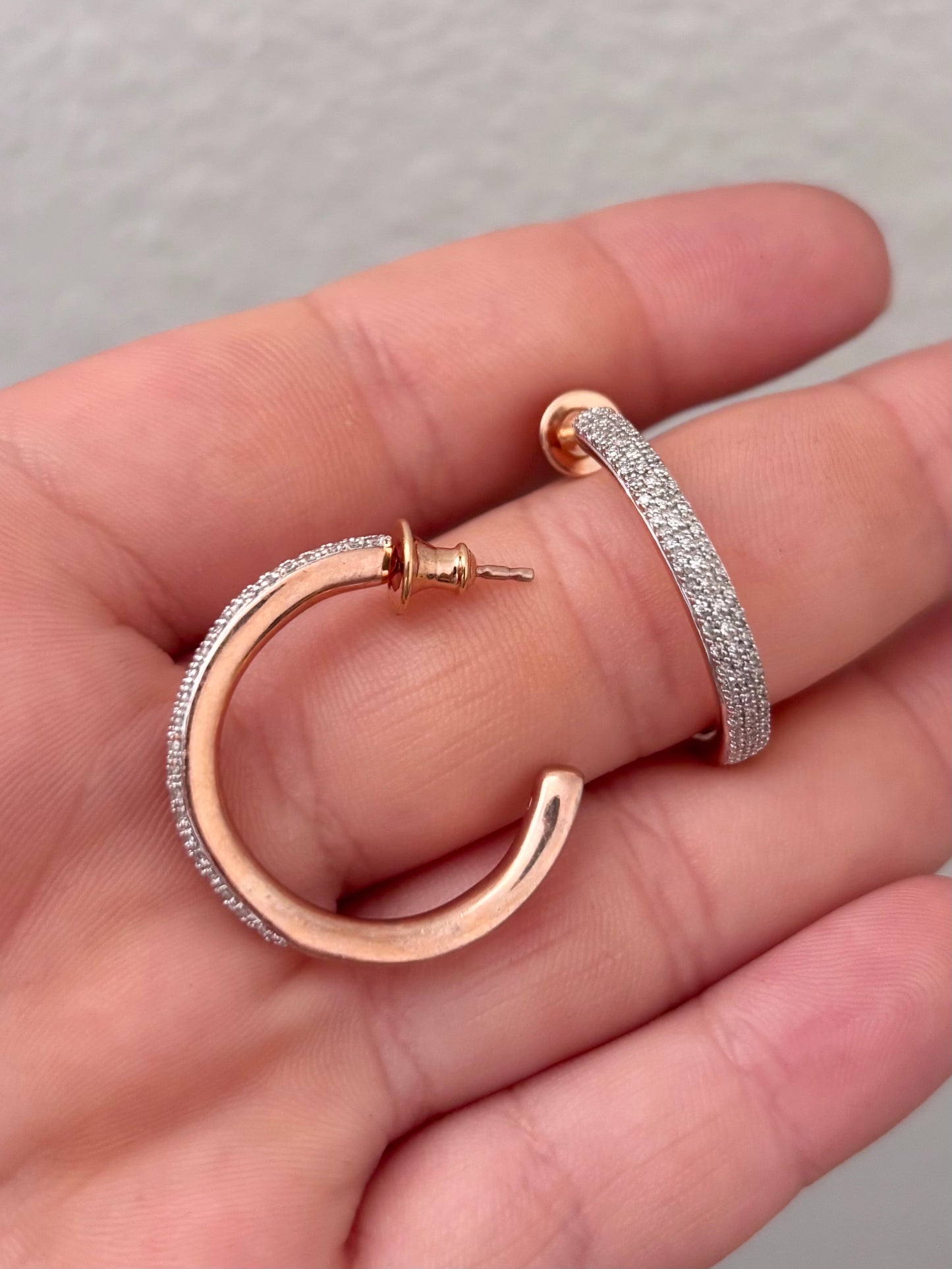 Monica Vinader Rose Gold Vermeil Diamond Set