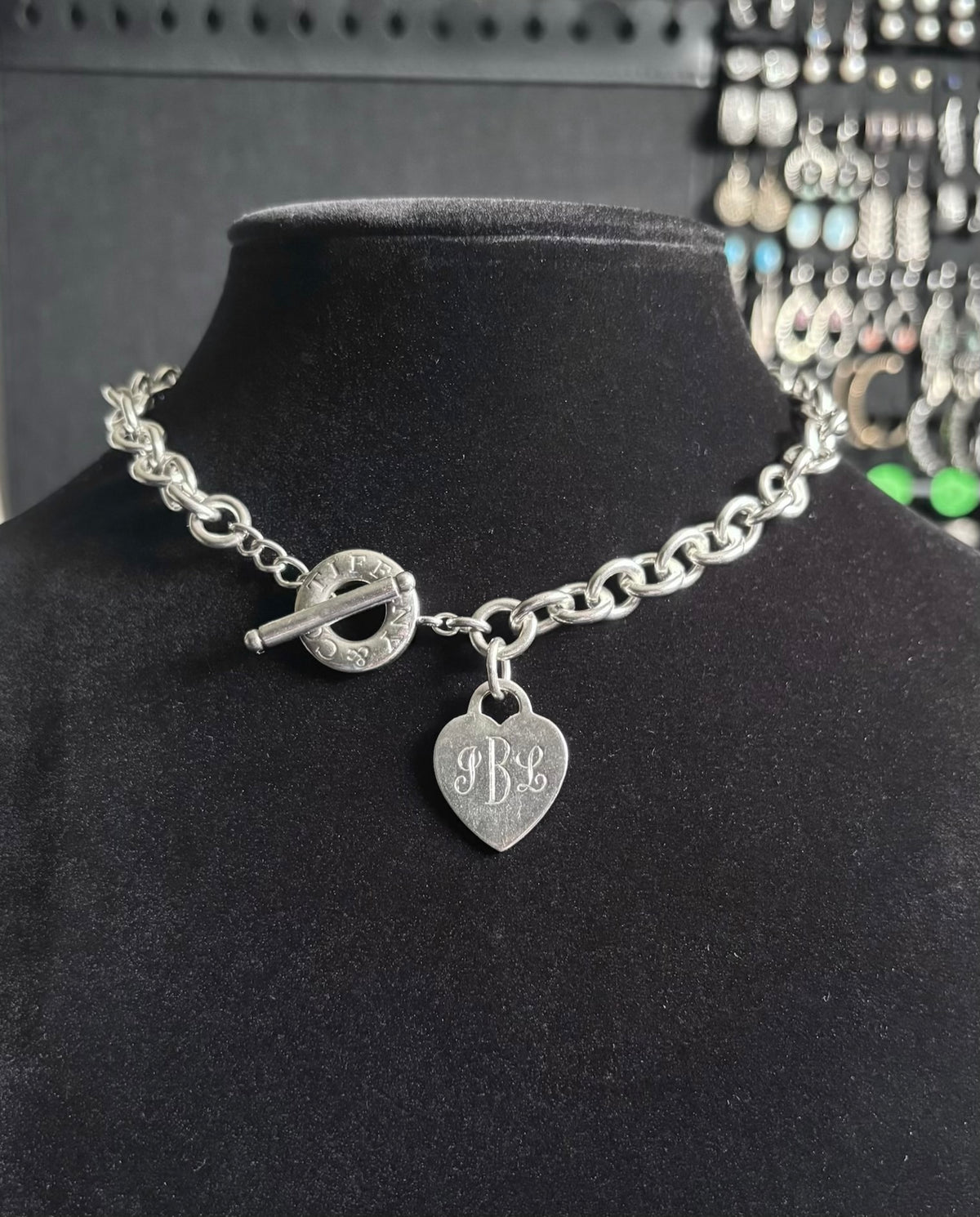 Tiffany & Co. Sterling Silver Heart Tag Toggle Link Necklace - Engraved