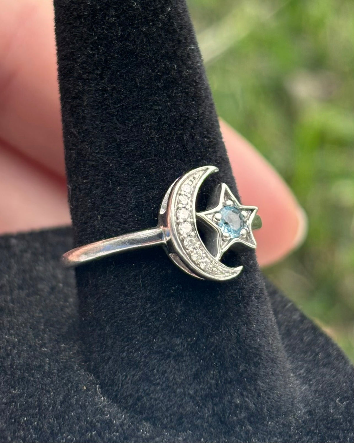 Enchanted Disney Jasmine Blue Topaz Diamond Sterling Silver Ring