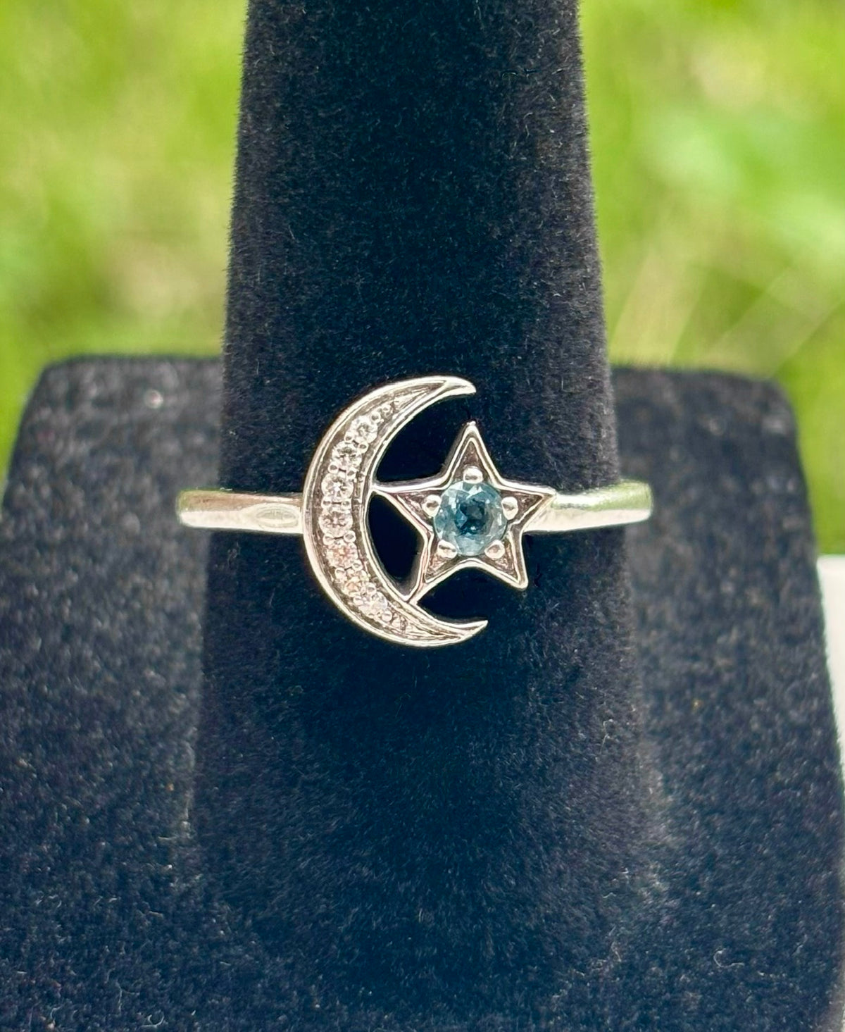 Enchanted Disney Jasmine Blue Topaz Diamond Sterling Silver Ring