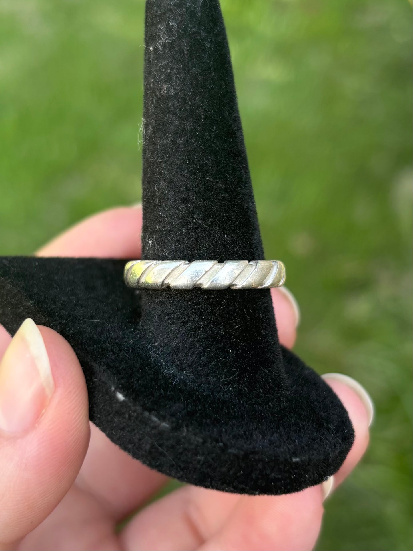 Vintage Tiffany & Co. 1995 Atlas Twist Ribbed Ring Sterling Silver