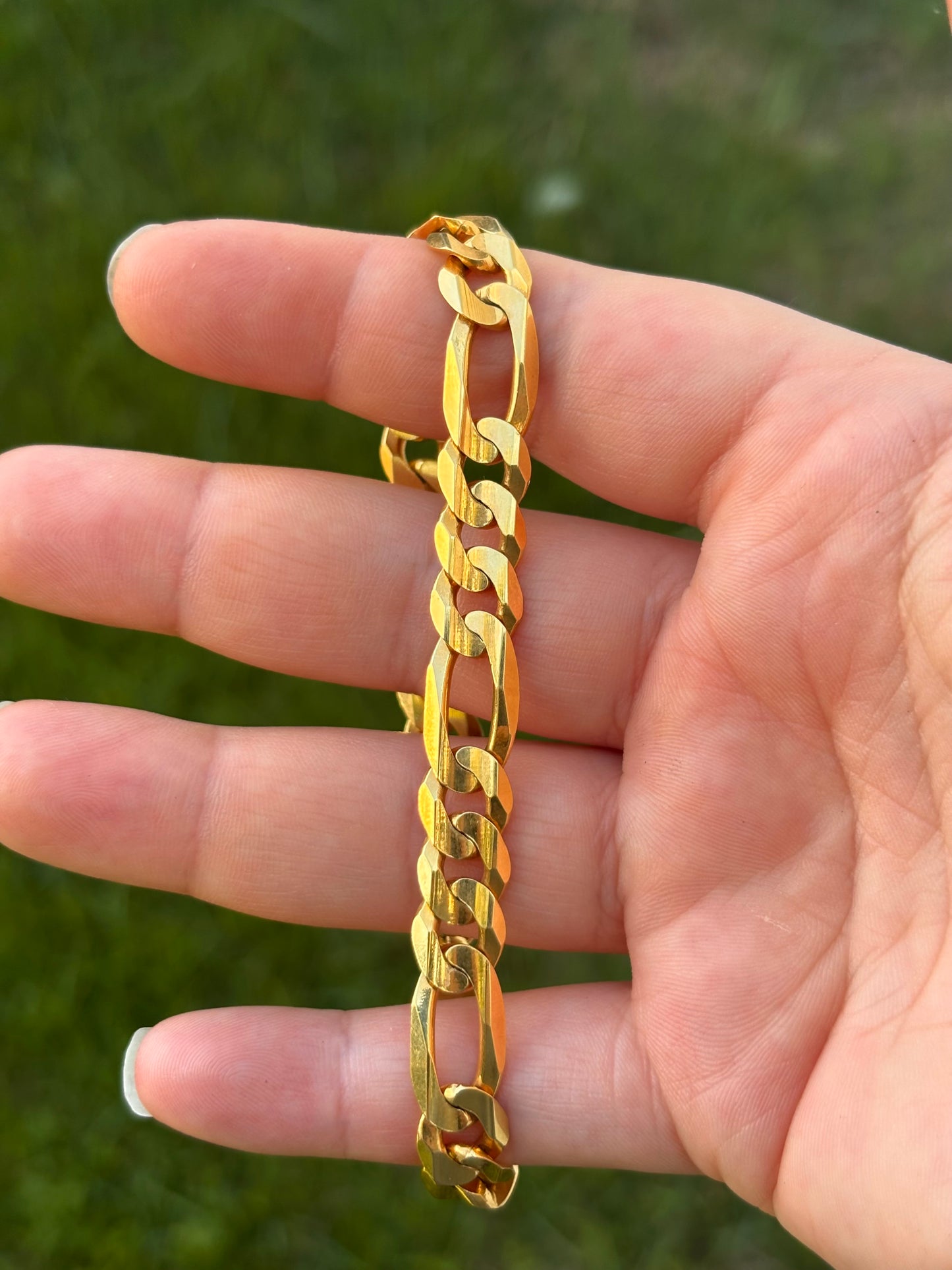 10k Gold Figaro Link Bracelet