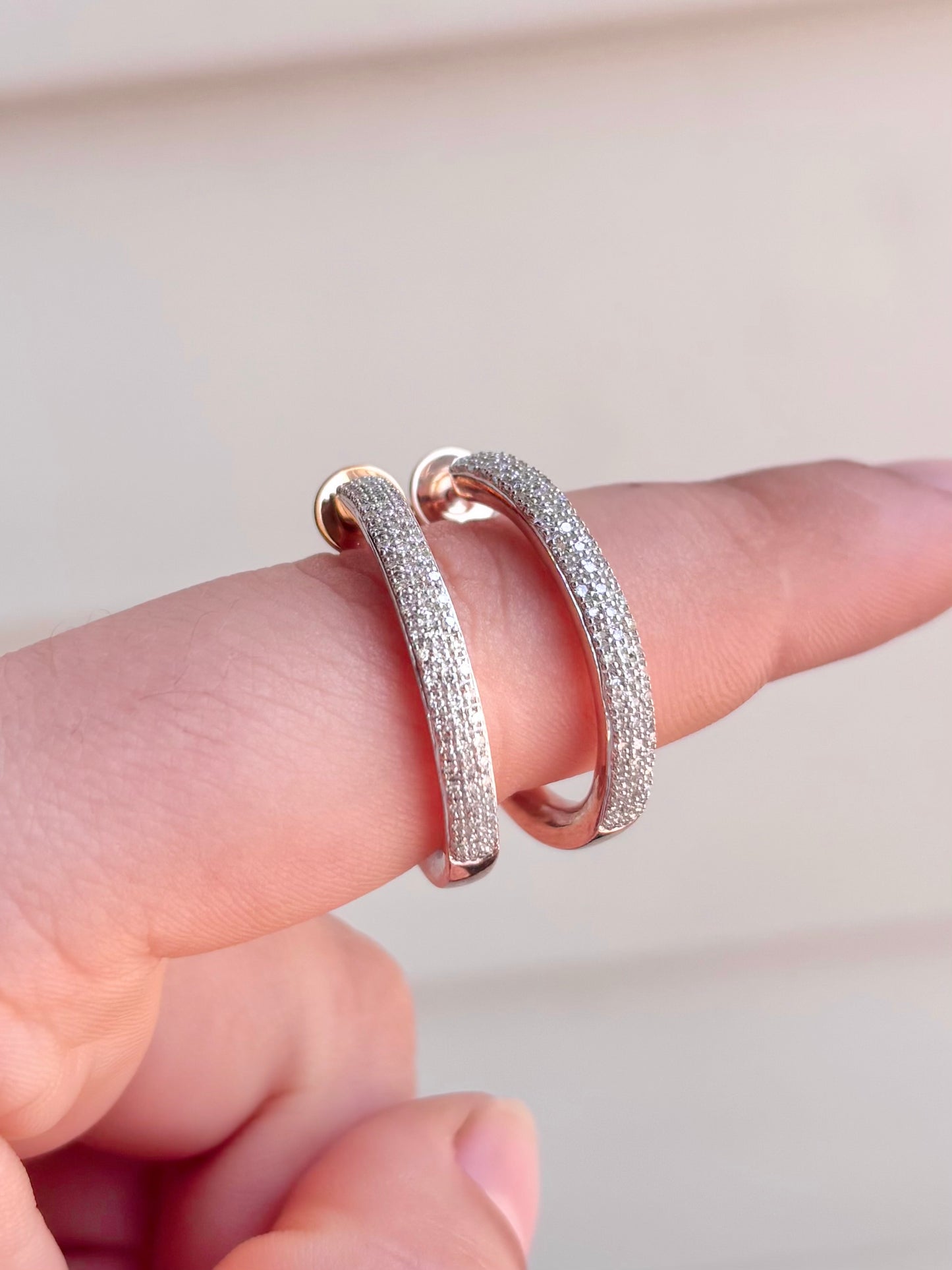 Monica Vinader Rose Gold Vermeil Diamond Set