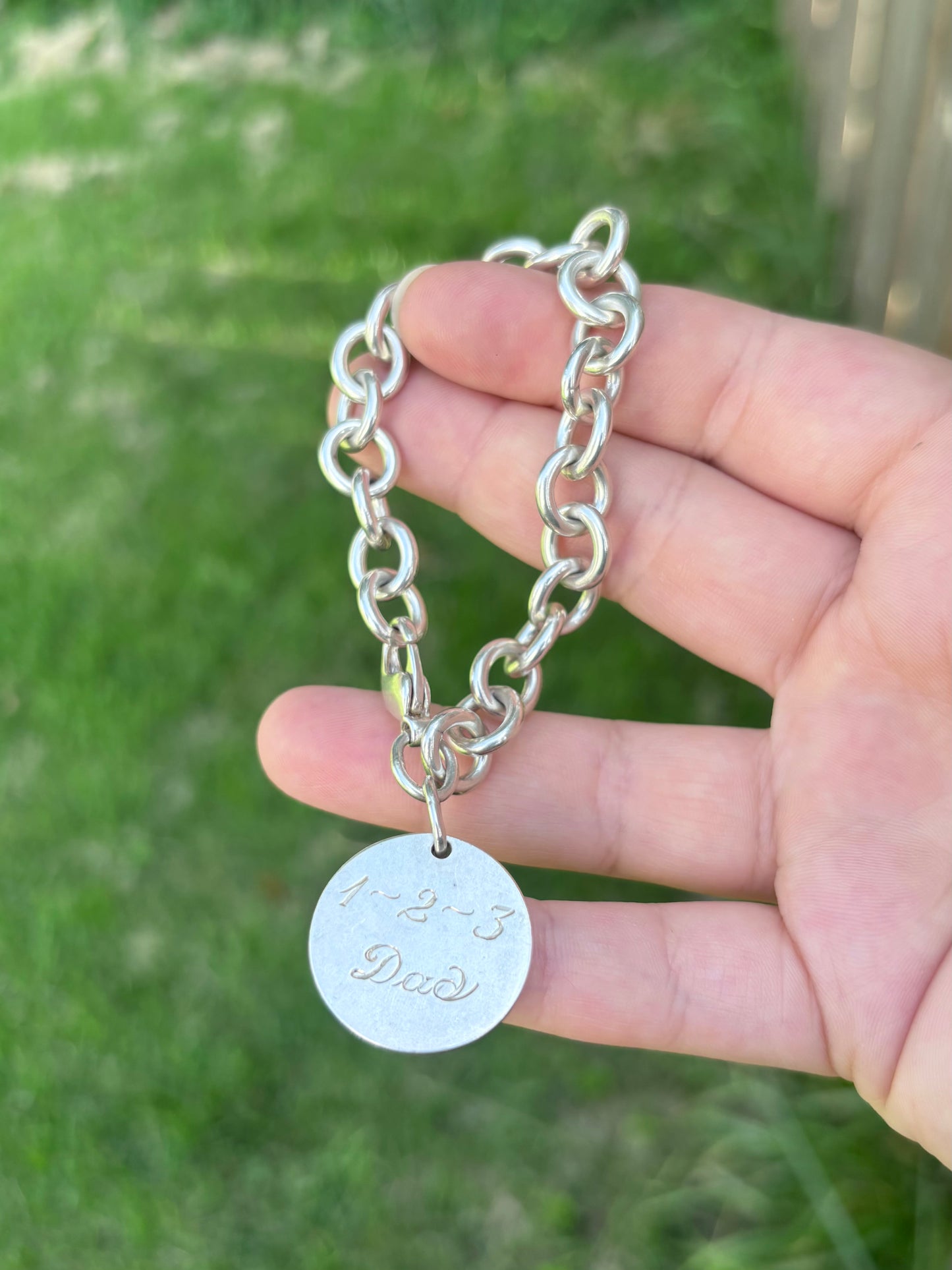 Vintage Tiffany & Co. Sterling Silver Please Return to Tiffany Circle Tag Bracelet — Engraved