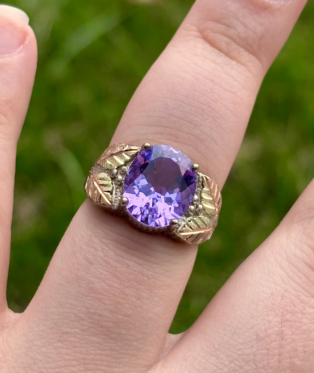 Coleman & Co 12K Gold & Sterling Silver Indigo Helenite Black Hills Ring