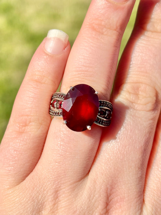 Hessonite Garnet Ring
