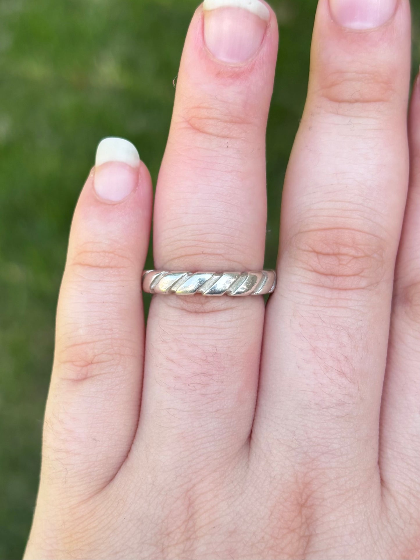 Vintage Tiffany & Co. 1995 Atlas Twist Ribbed Ring Sterling Silver