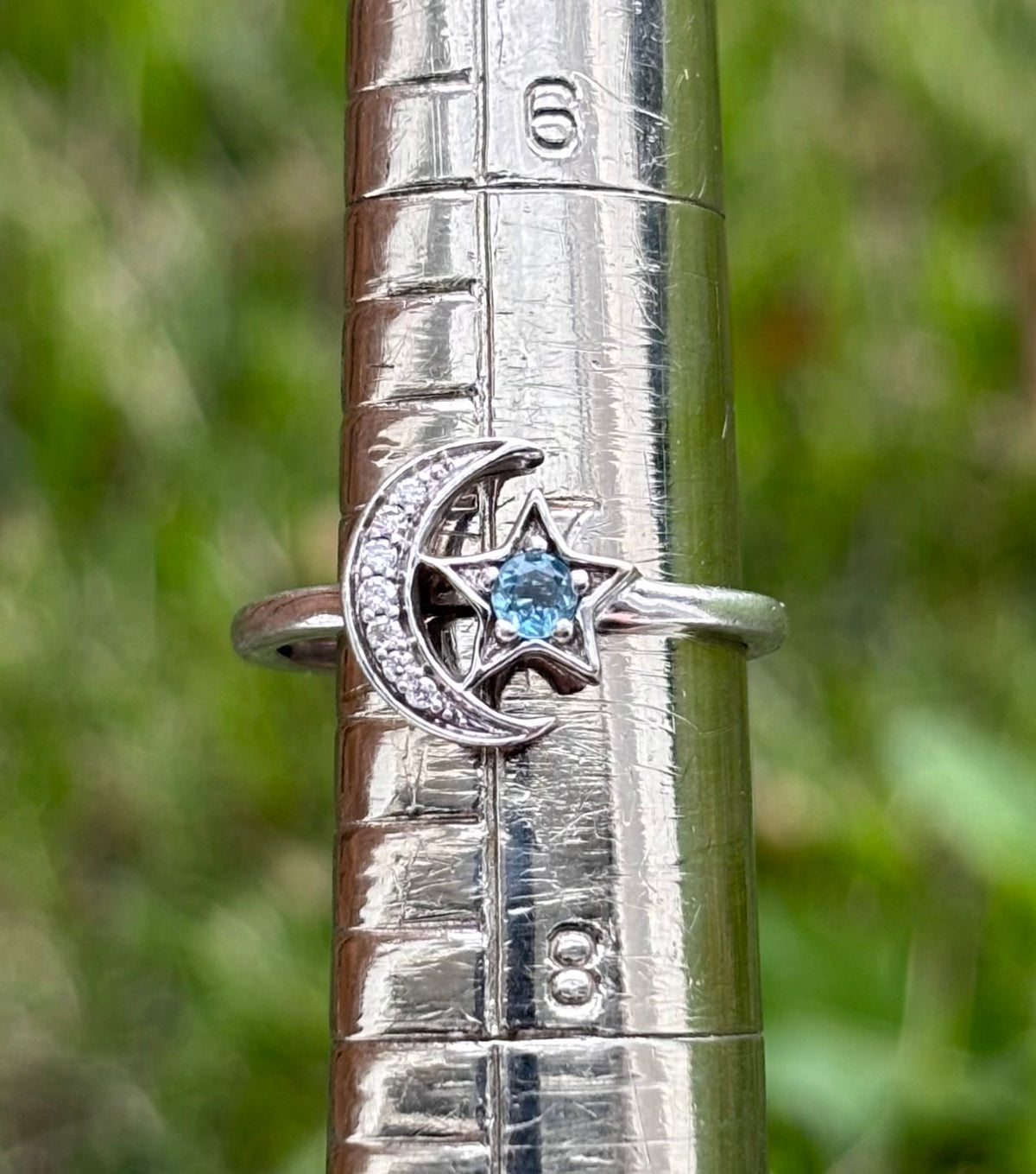 Enchanted Disney Jasmine Blue Topaz Diamond Sterling Silver Ring