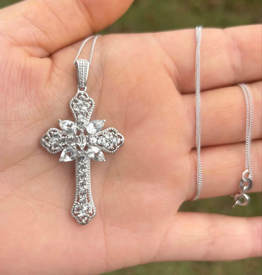 925 Silver Cross Necklace