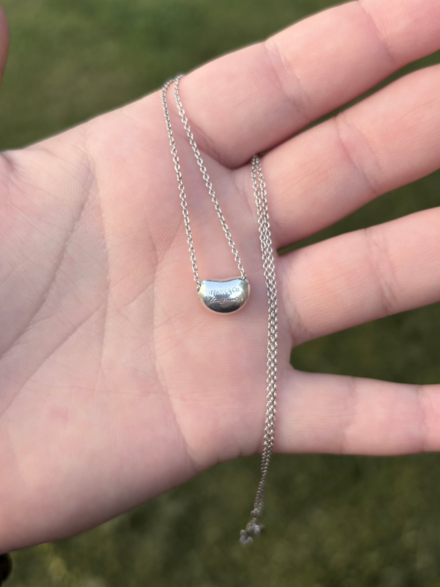 Vintage Tiffany & Co. Sterling Silver Elsa Peretti Bean Pendant Necklace