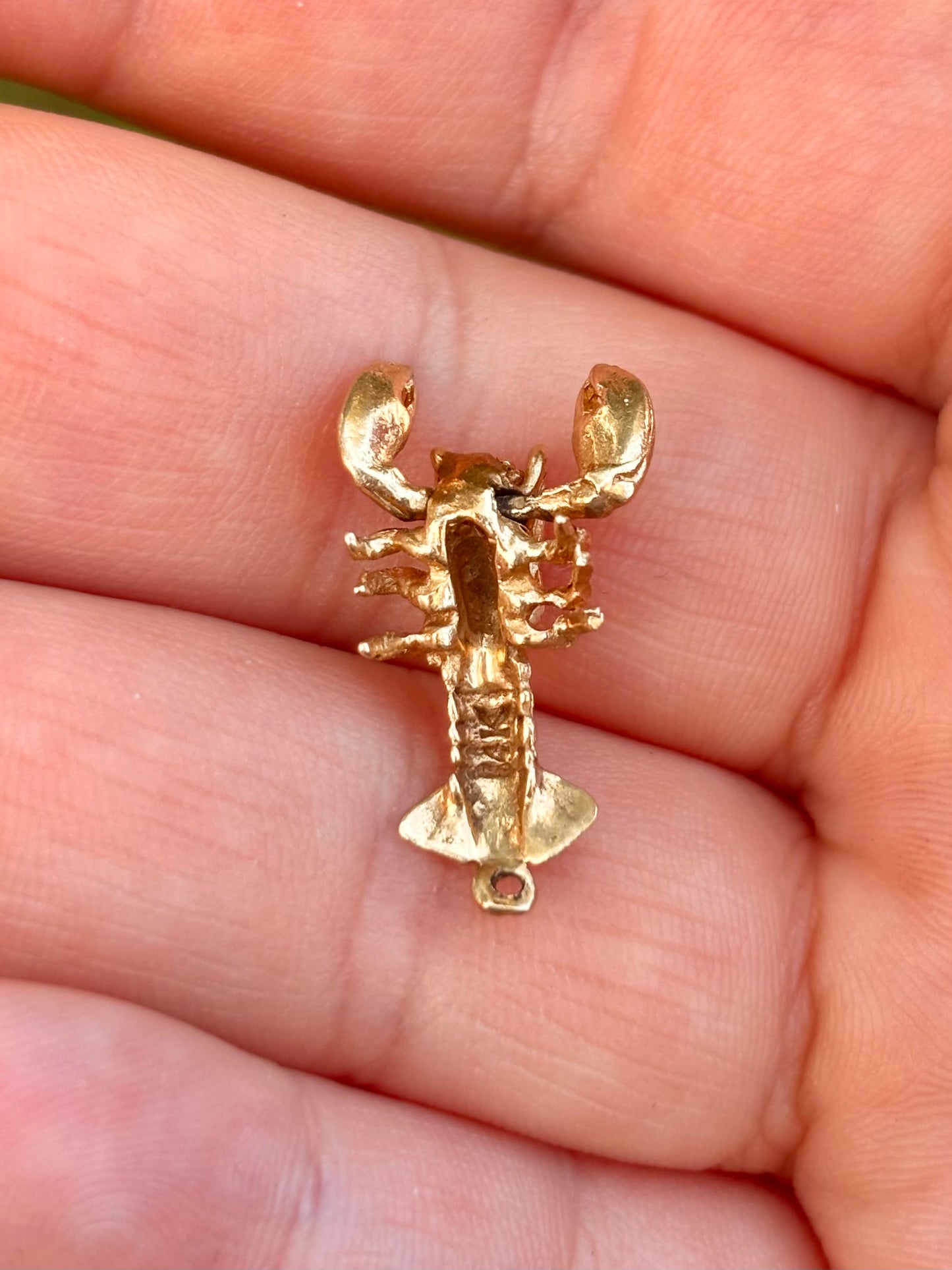 14K Gold Articulated Lobster Charm with Movable Claws