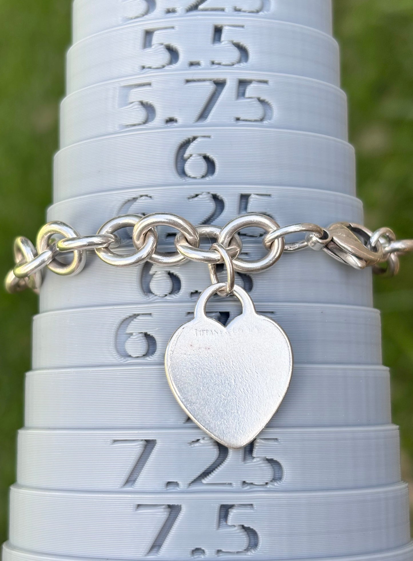 Tiffany & Co. Sterling Silver Heart Tag Cable Link Bracelet