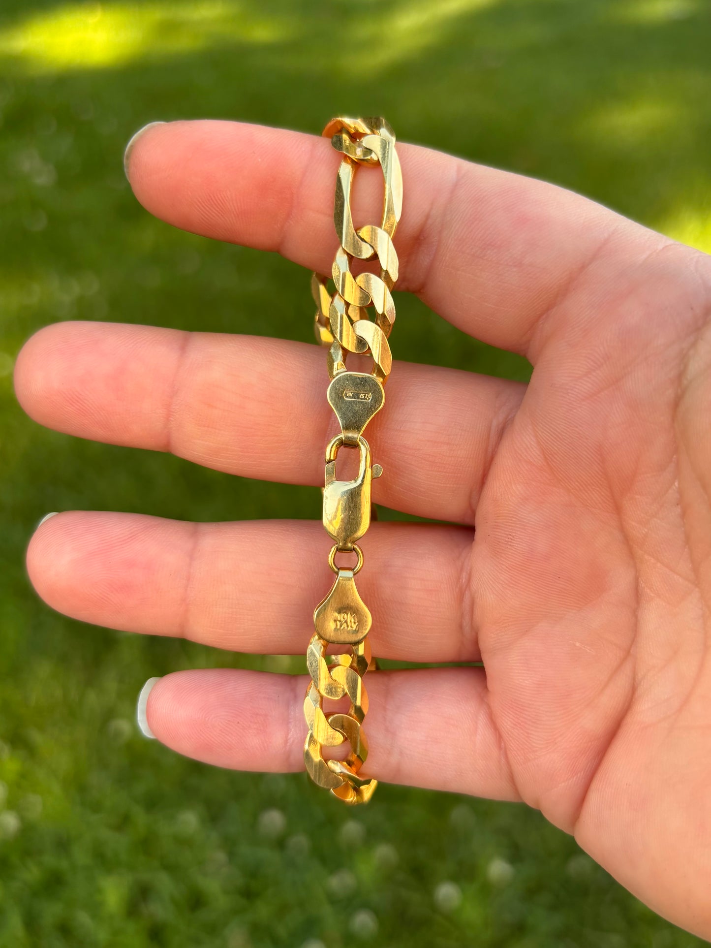 10k Gold Figaro Link Bracelet