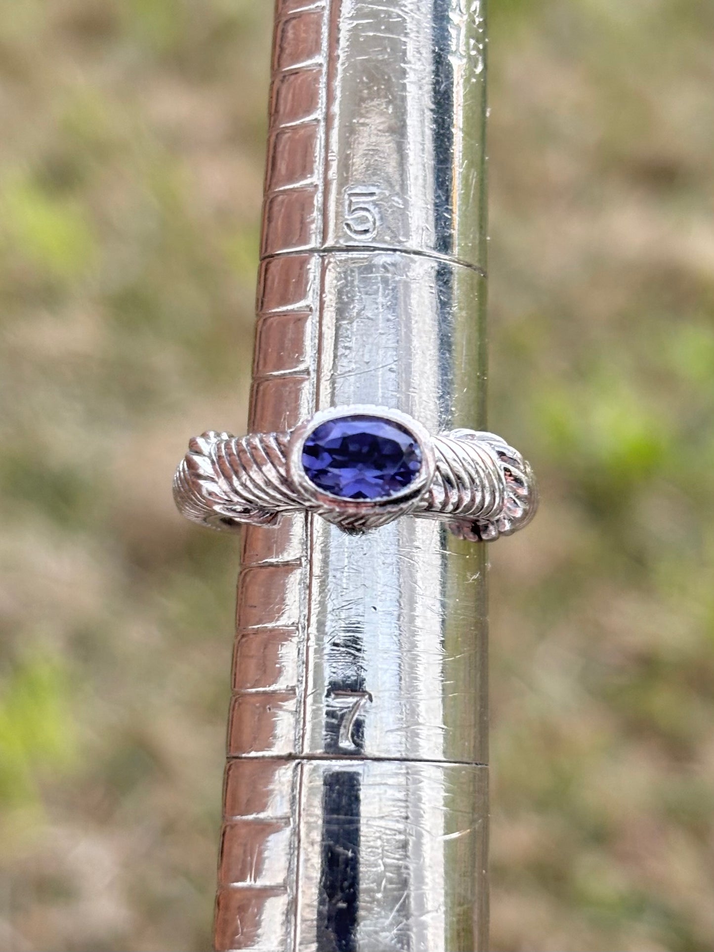 Judith Ripka Iolite Solitaire Cable Ring