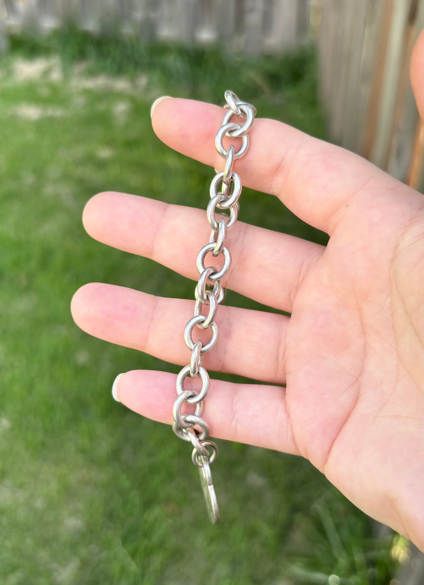 Vintage Tiffany & Co. Sterling Silver Heart Tag Cable Link Bracelet - Engraved
