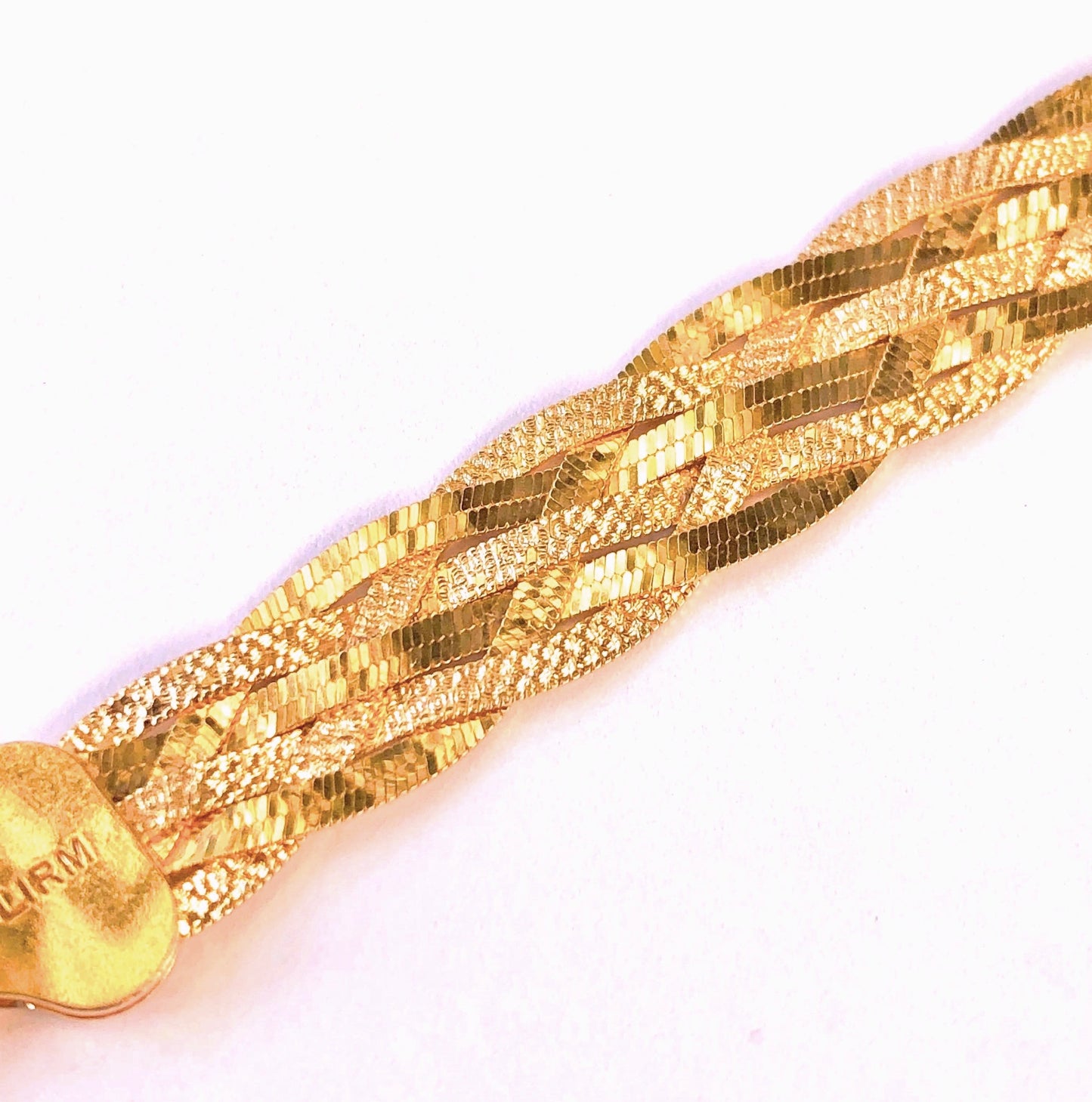 Gold Vermeil Dual-Texture Woven Herringbone Bracelet